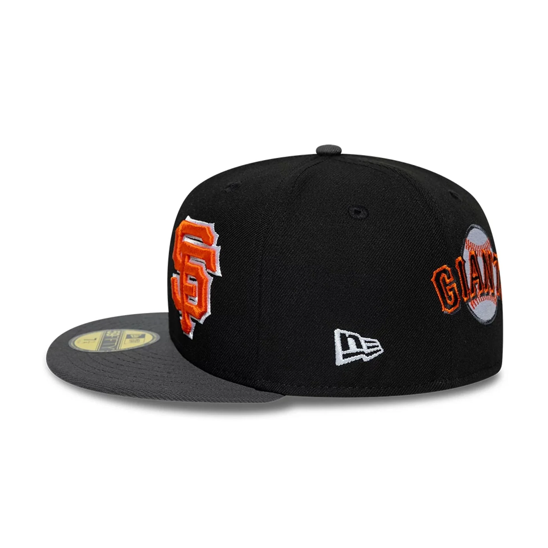 San Francisco Giants MLB Multi Logo Satin Lined Black 59FIFTY Fitted Cap