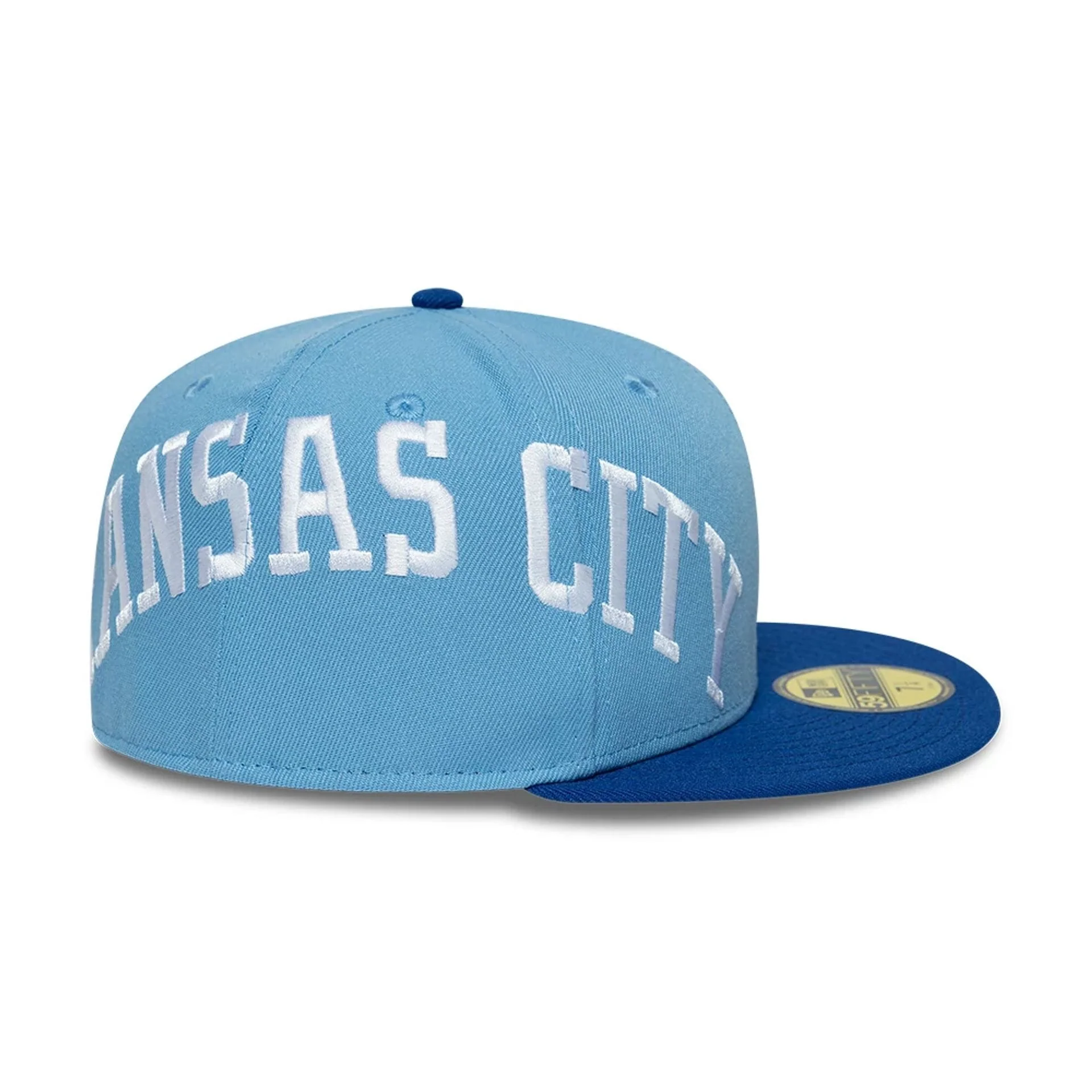 Kansas City Royals MLB Multi Logo Satin Lined Pastel Blue 59FIFTY Fitted Cap