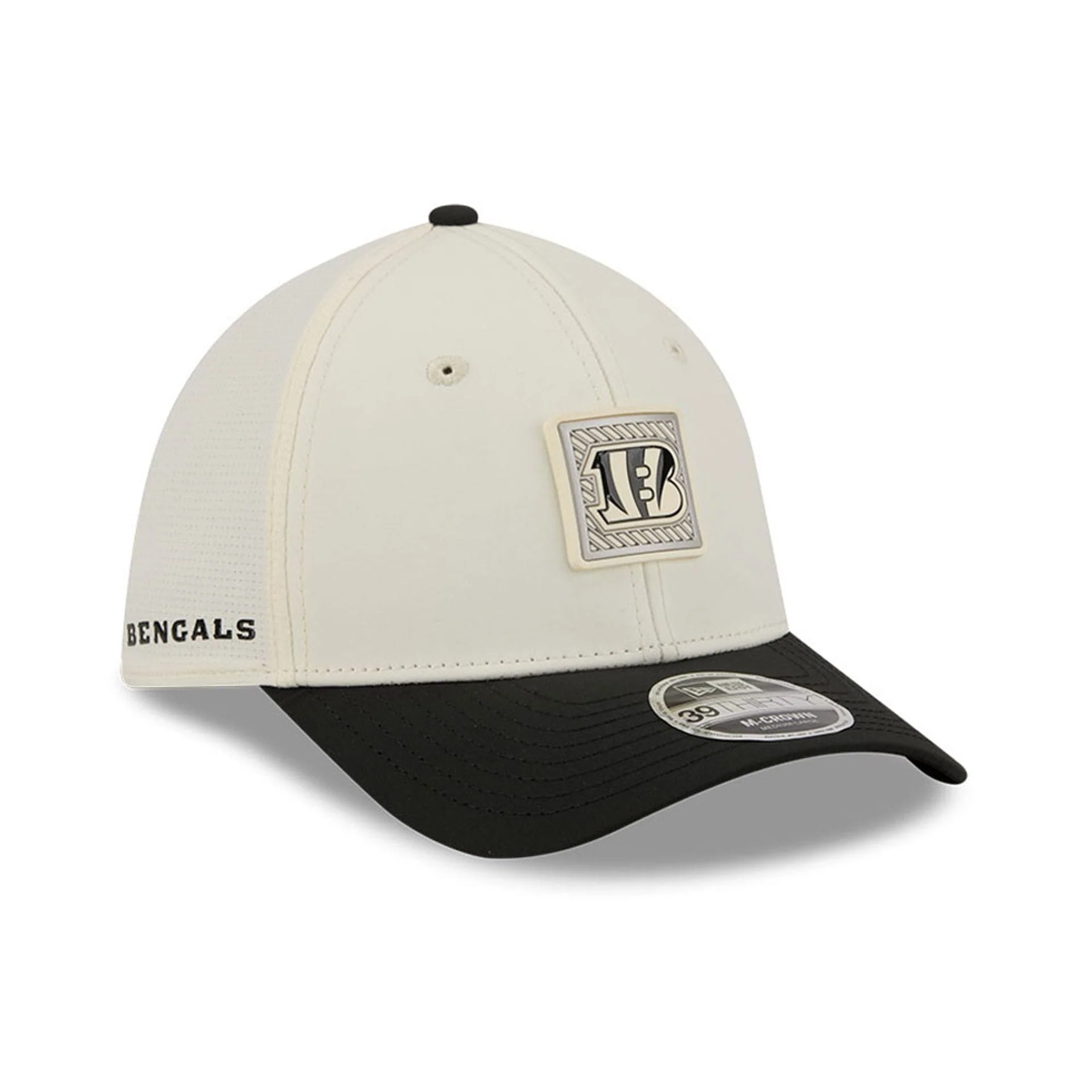 Cincinnati Bengals NFL Training 2026 White 39THIRTY M-Crown Stretch Fit Cap