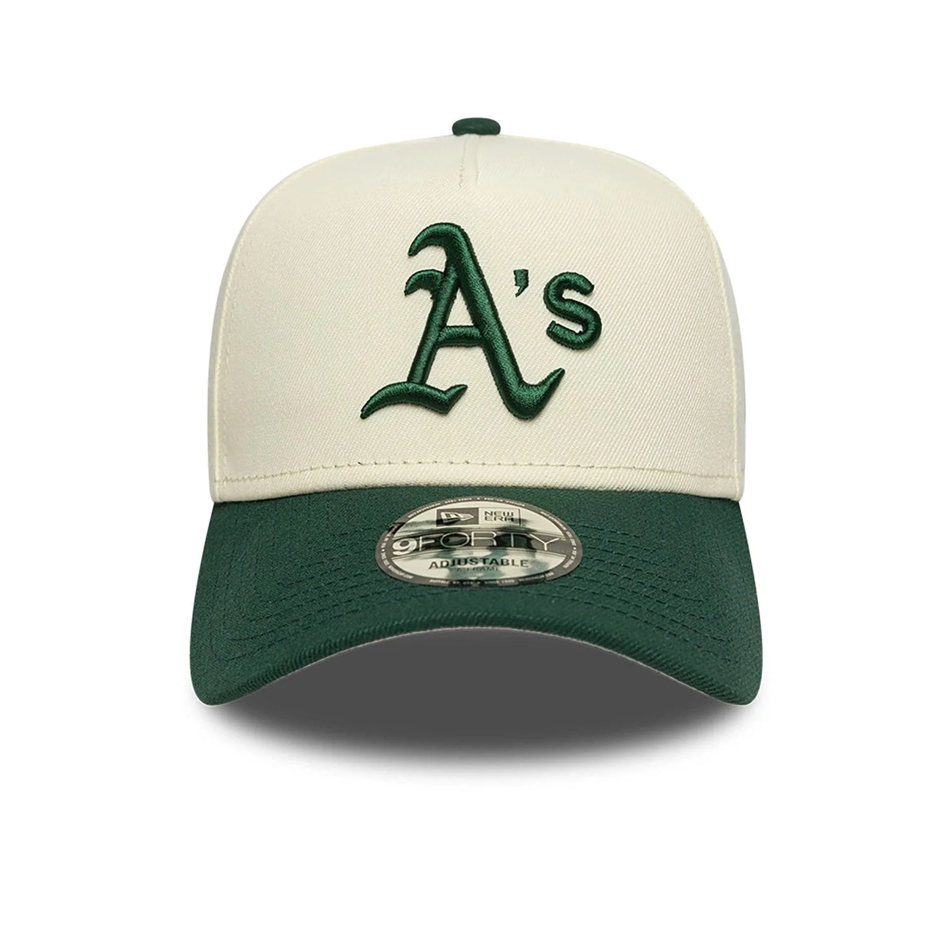 Oakland Athletics Chrome White And Dark Green 9FORTY A-Frame Adjustable Cap