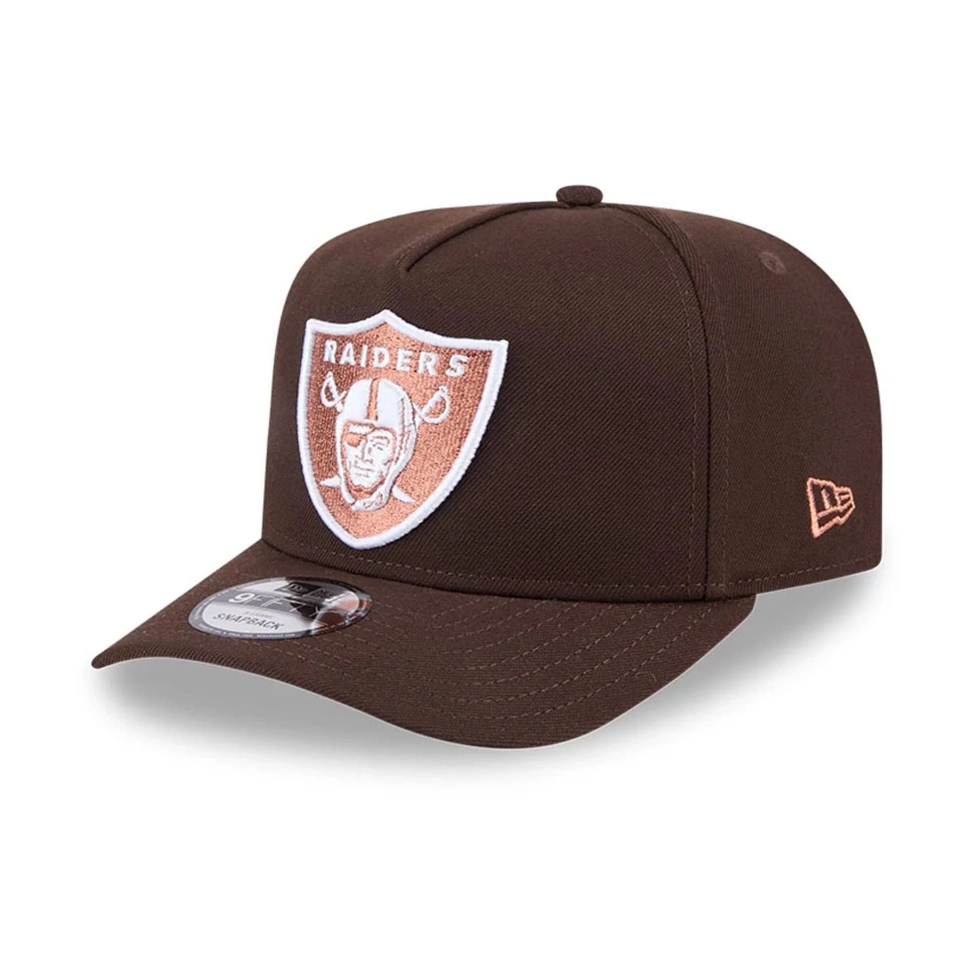 Las Vegas Raiders NFL Metallic Dark Brown 9FIFTY A-Frame Snapback Adjustable Cap