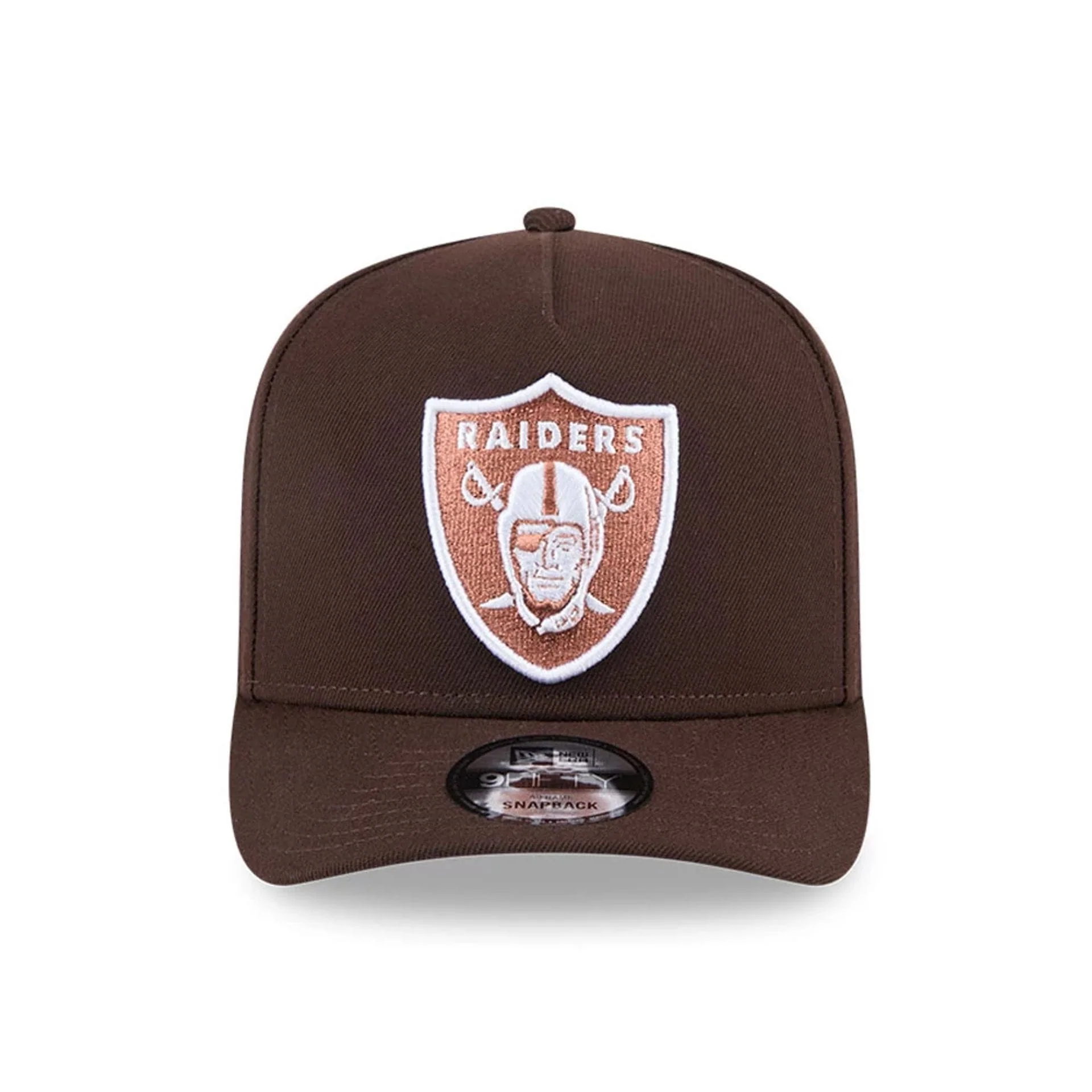 Las Vegas Raiders NFL Metallic Dark Brown 9FIFTY A-Frame Snapback Adjustable Cap
