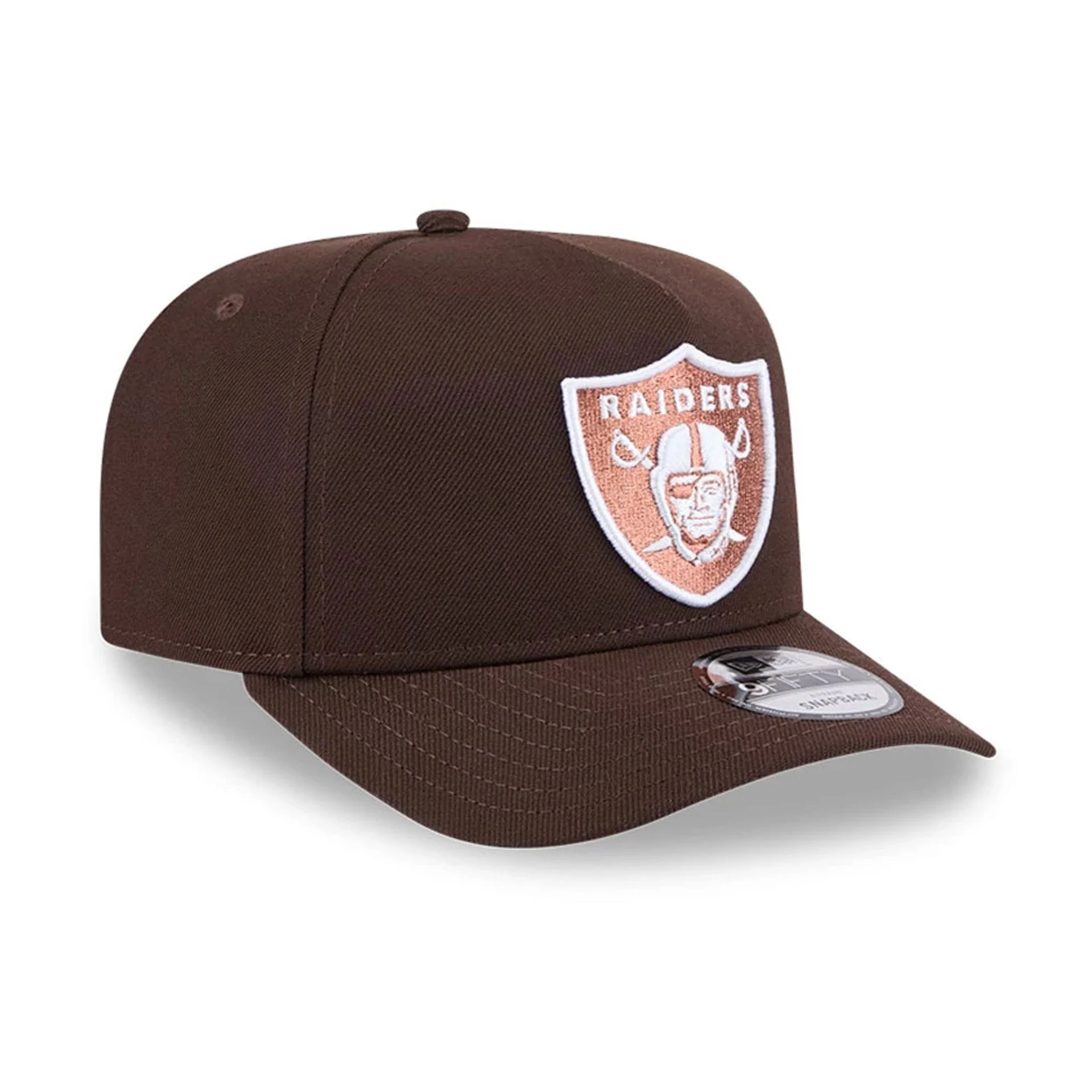 Las Vegas Raiders NFL Metallic Dark Brown 9FIFTY A-Frame Snapback Adjustable Cap