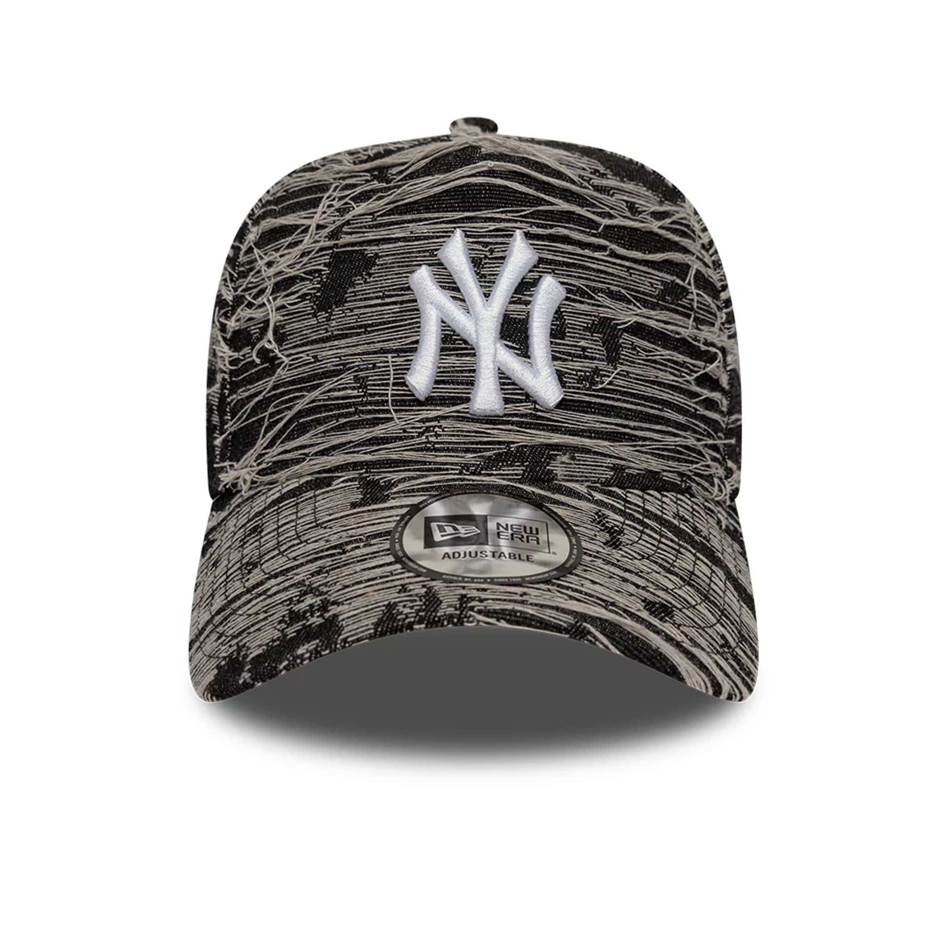 New York Yankees MLB Distressed Denim Black 9FORTY E-Frame Adjustable Cap