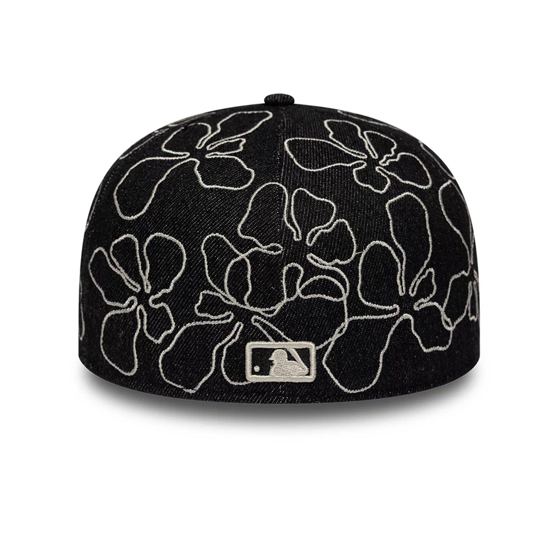 New York Yankees MLB Floral Denim Black 59FIFTY Fitted Cap