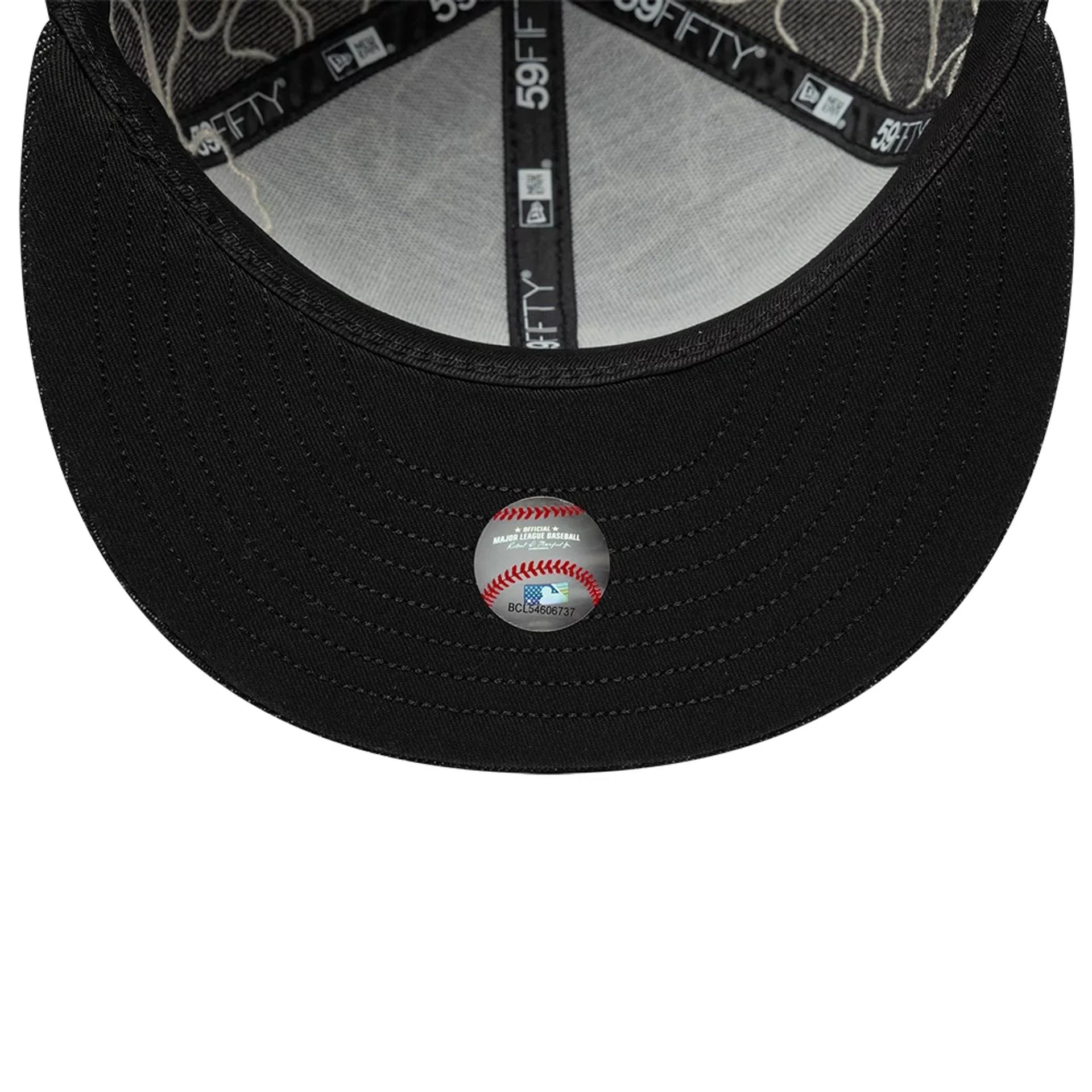 New York Yankees MLB Floral Denim Black 59FIFTY Fitted Cap