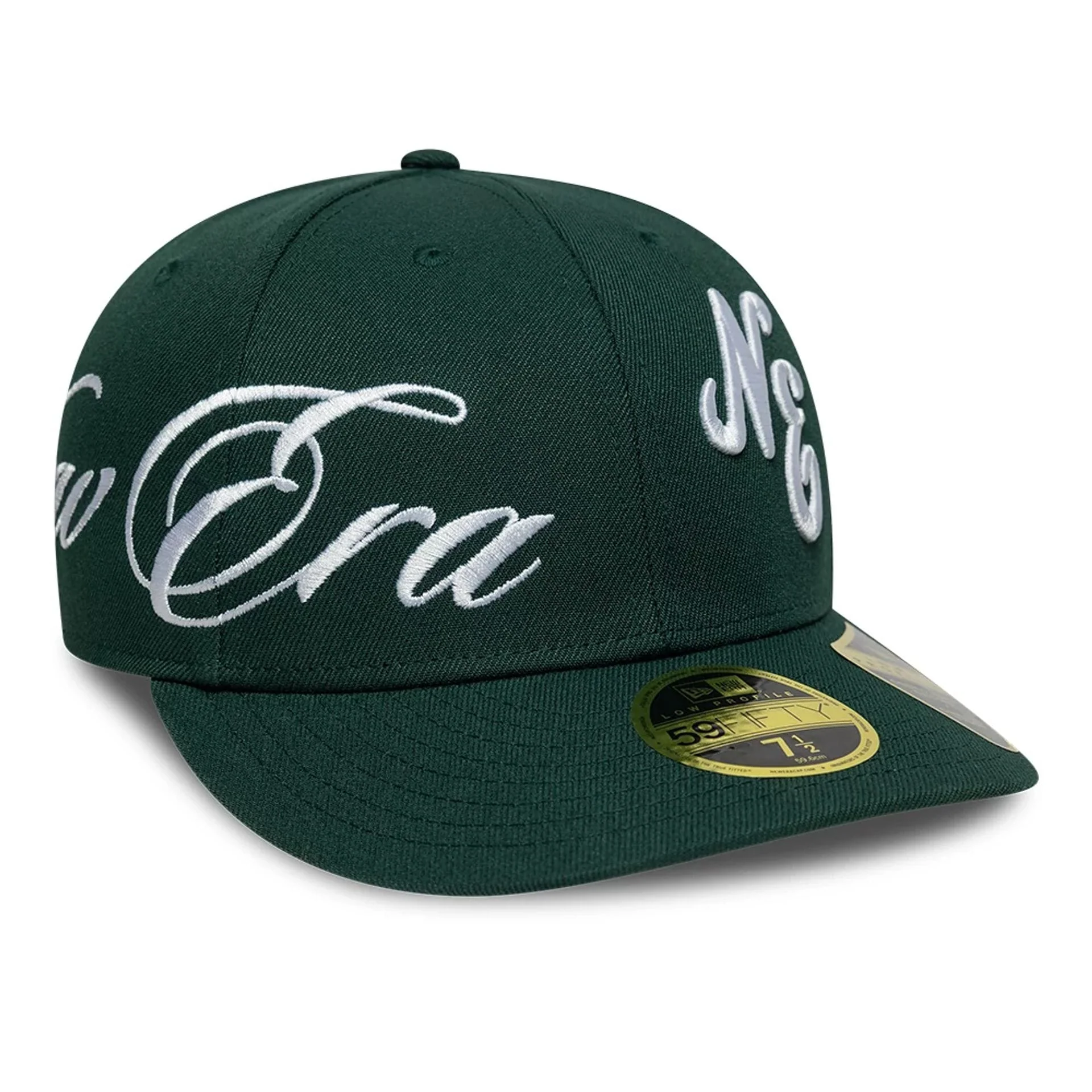 New Era Side Script Dark Green Low Profile 59FIFTY Fitted Cap