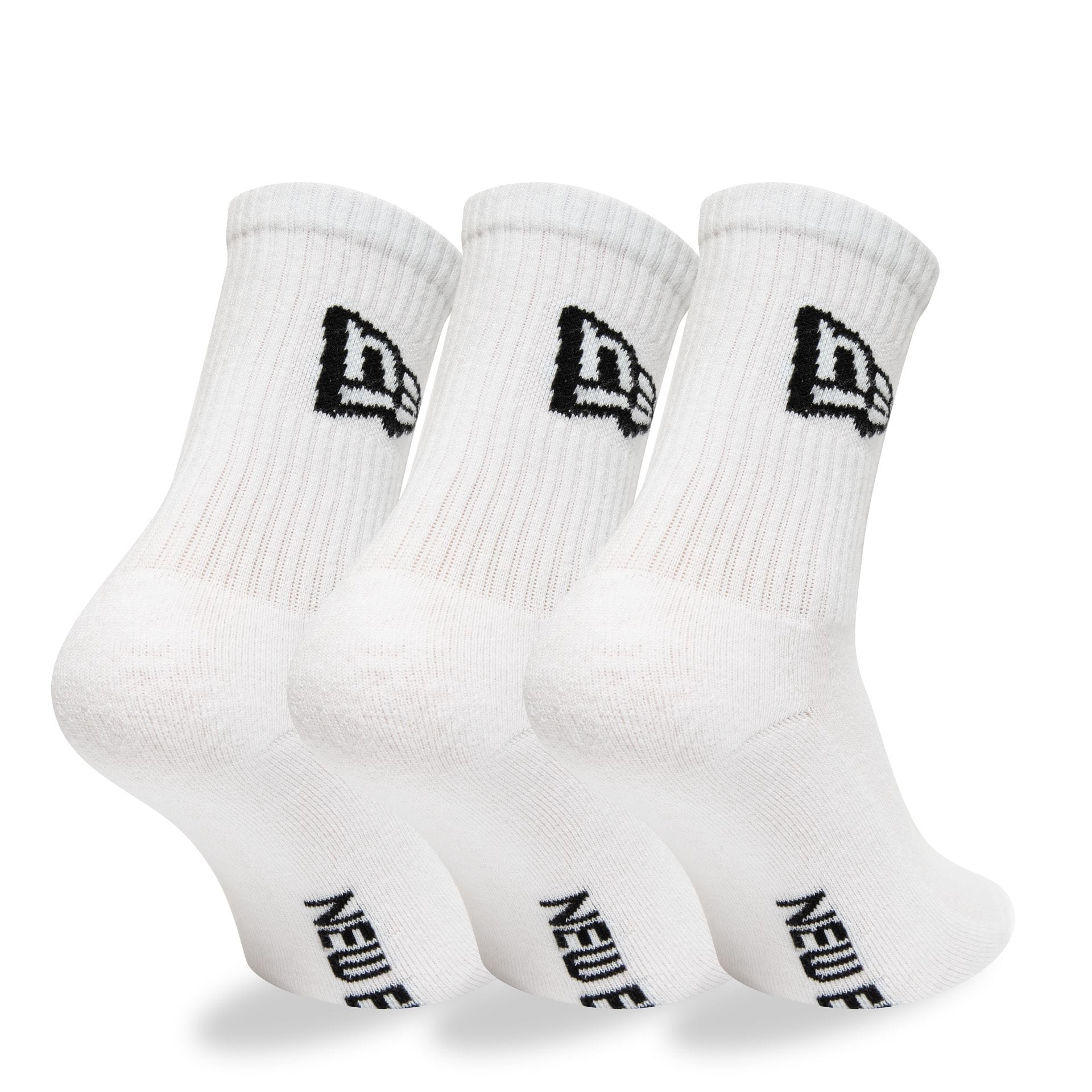 New Era Flag 3 Pack Crew White Sock