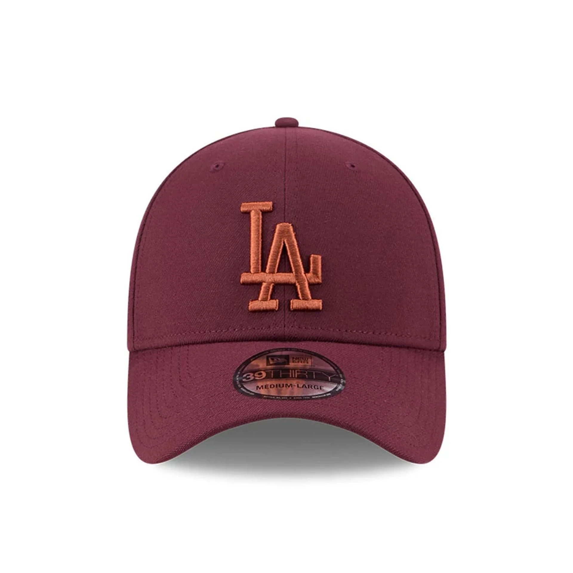 LA Dodgers MLB Frosted Rust Dark Red 39THIRTY Stretch Fit Cap