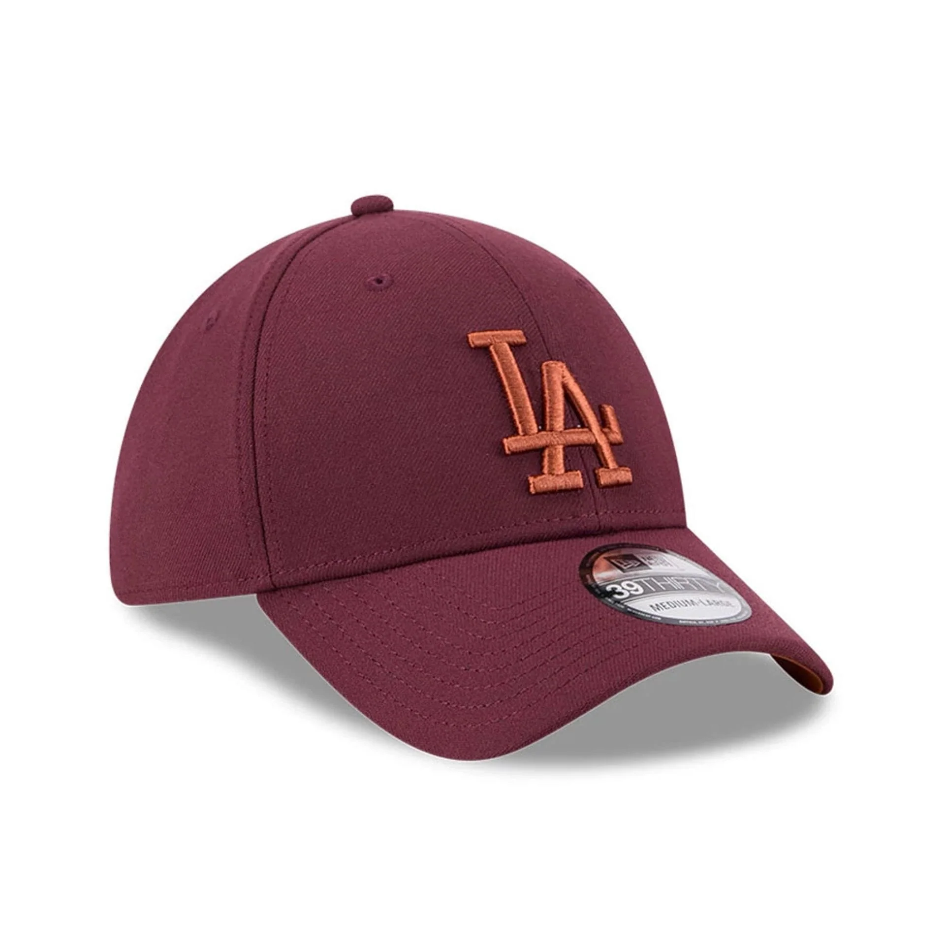 LA Dodgers MLB Frosted Rust Dark Red 39THIRTY Stretch Fit Cap