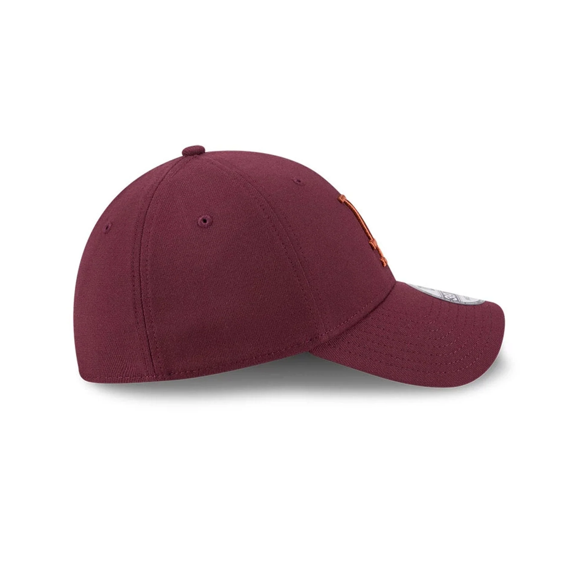 LA Dodgers MLB Frosted Rust Dark Red 39THIRTY Stretch Fit Cap