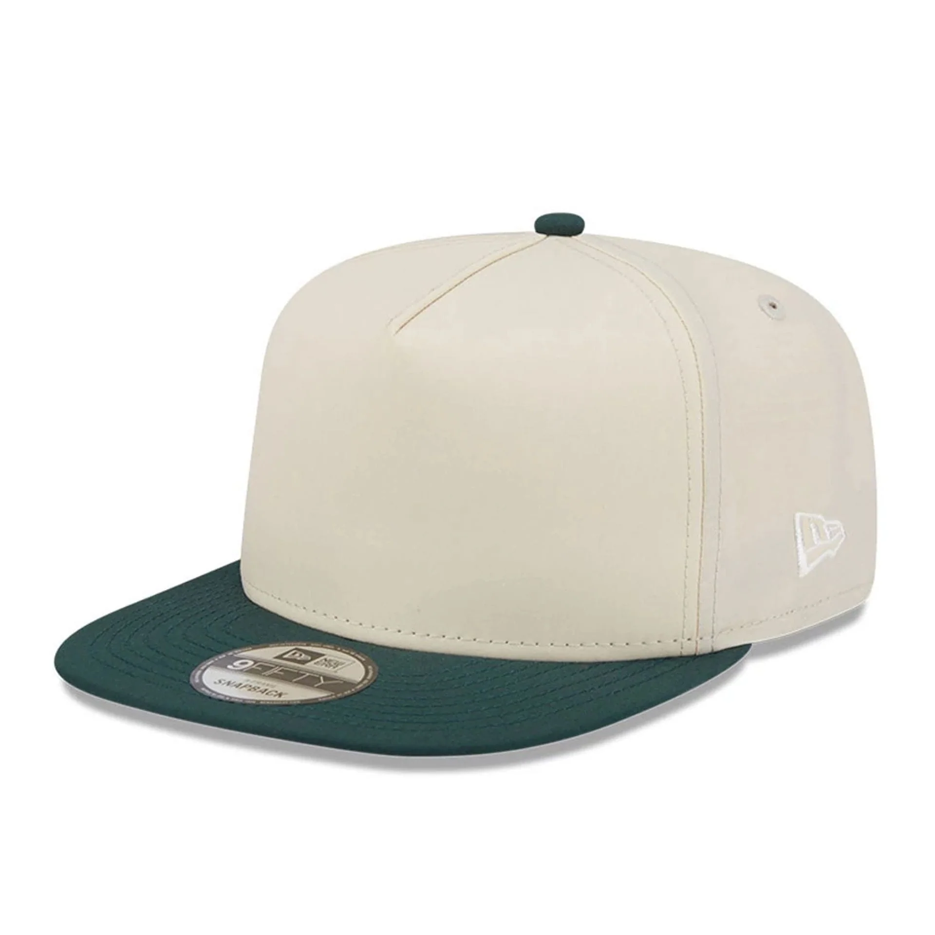 New Era Cream & Dark Green 9FIFTY A-Frame Snapback Adjustable Cap