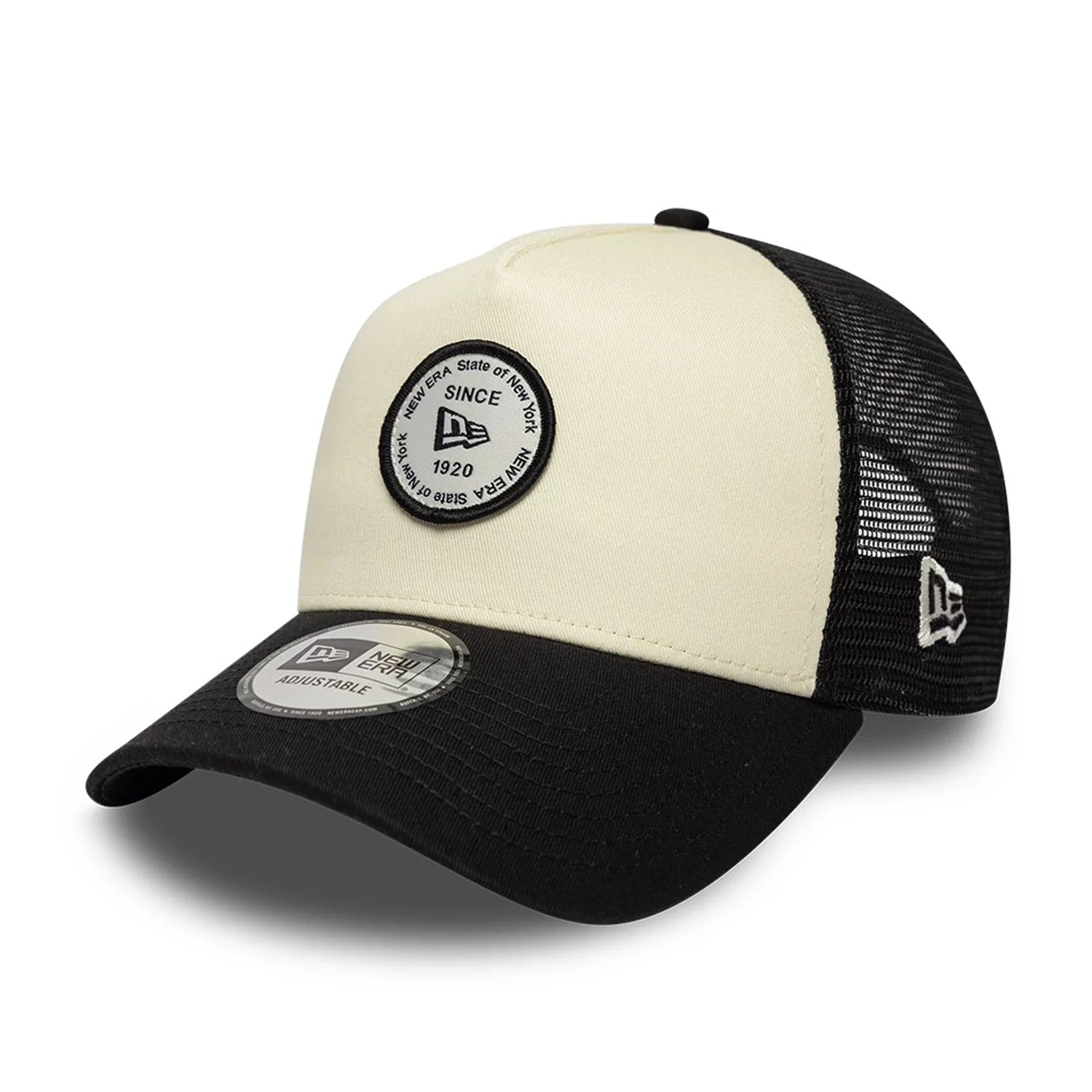 6561-new-era-round-patch-white-9forty-a-frame-trucker-adjustable-cap-1.webp New Era Round Patch White 9FORTY A-Frame Trucker Adjustable Cap