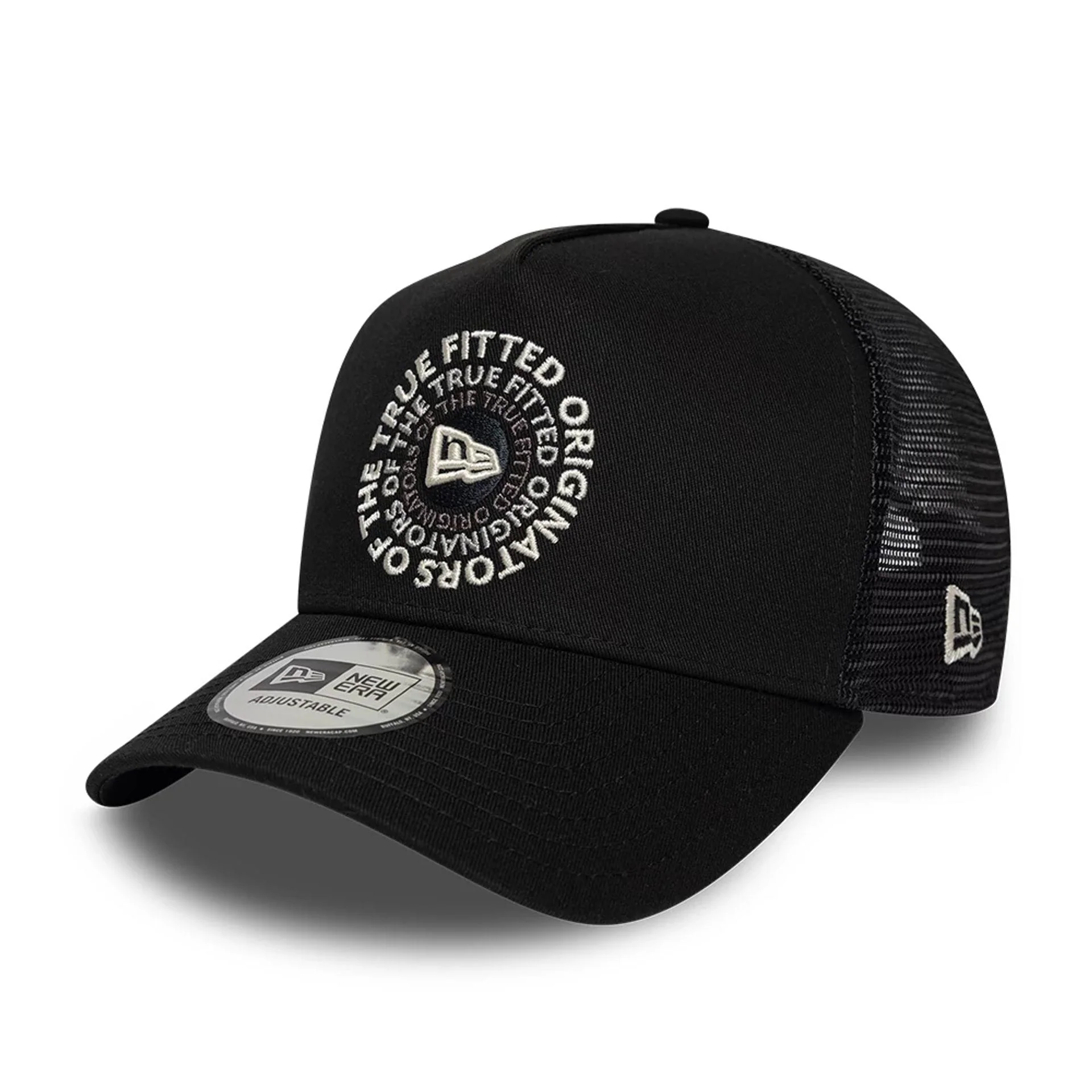 6661-new-era-circle-black-9forty-a-frame-trucker-adjustable-cap-1.webp New Era Circle Black 9FORTY A-Frame Trucker Adjustable Cap