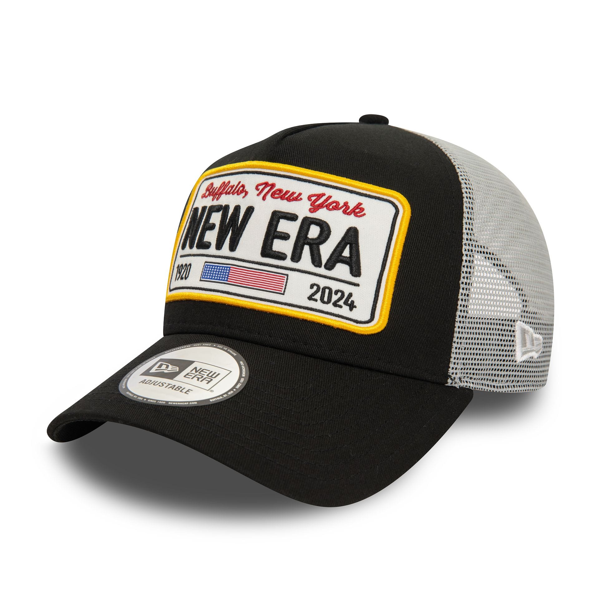 New Era Patch Black 9FORTY E-Frame Adjustable Trucker Cap