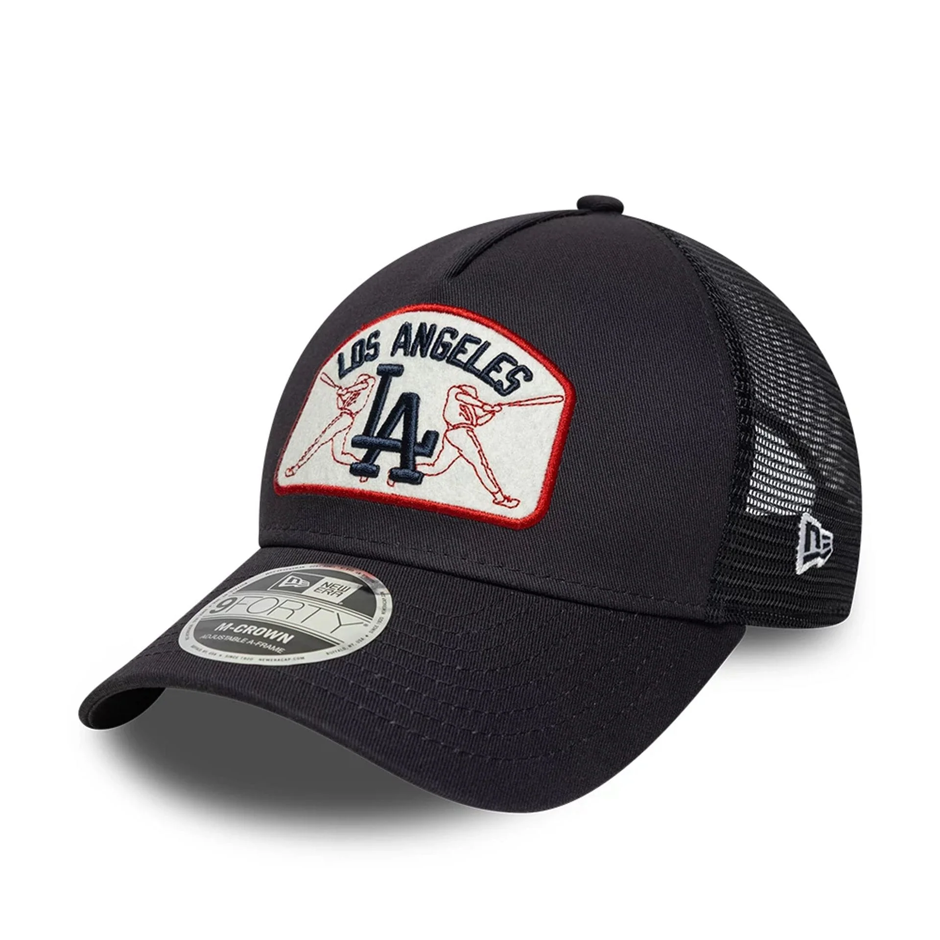 LA Dodgers MLB Patch Navy 9FORTY M-Crown A-Frame Trucker Adjustable Cap