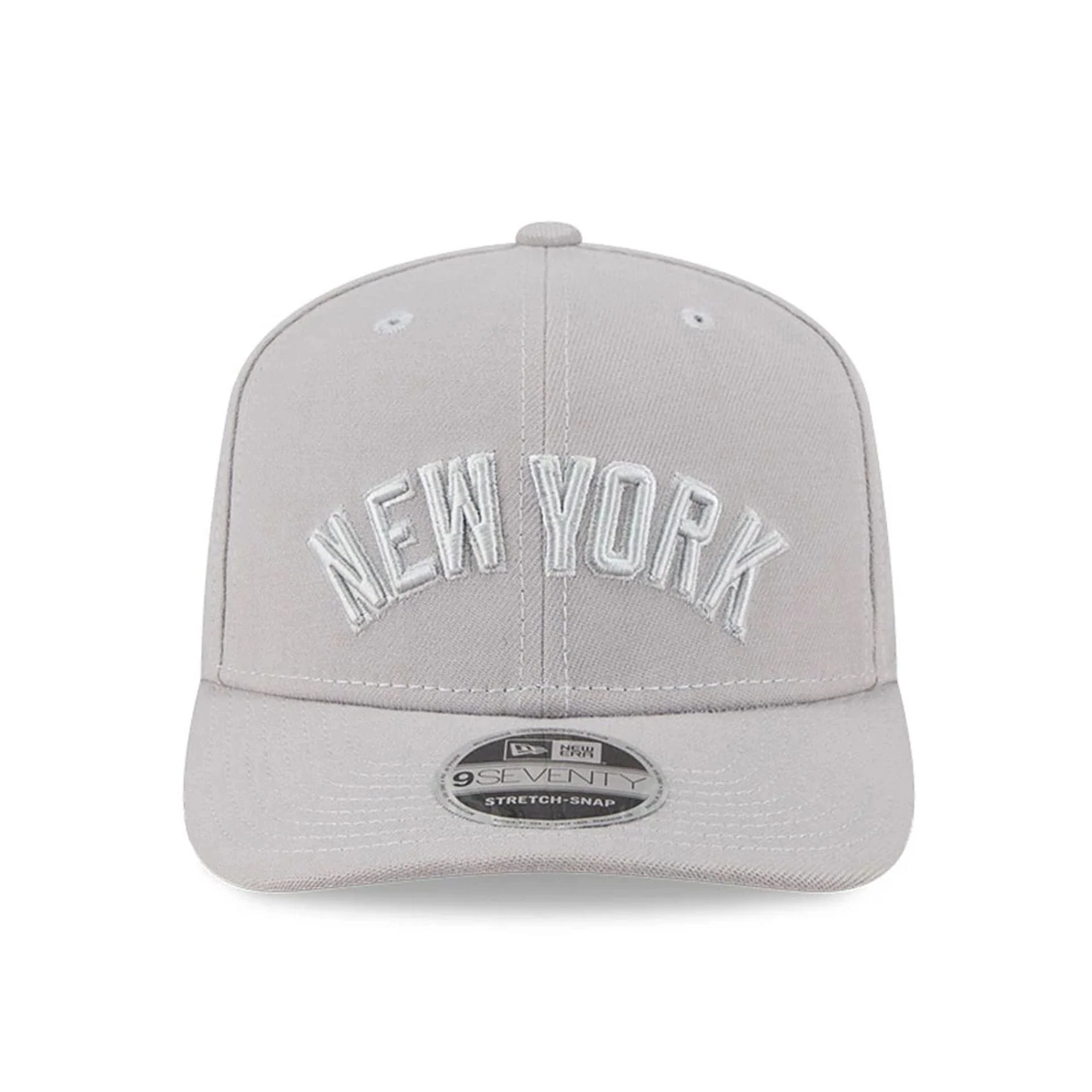 New York Yankees MLB Script Grey 9SEVENTY Stretch Snap Adjustable Cap