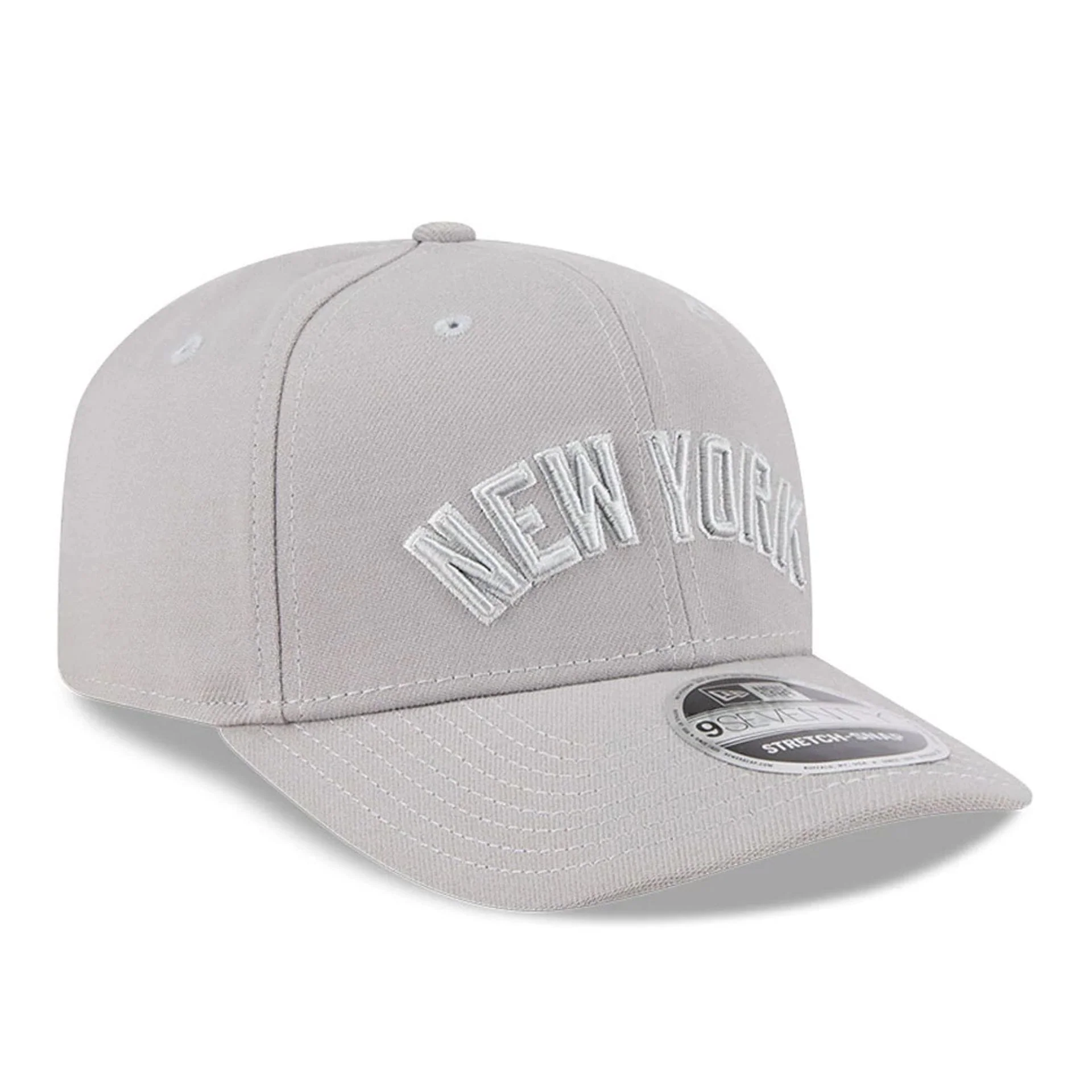 New York Yankees MLB Script Grey 9SEVENTY Stretch Snap Adjustable Cap