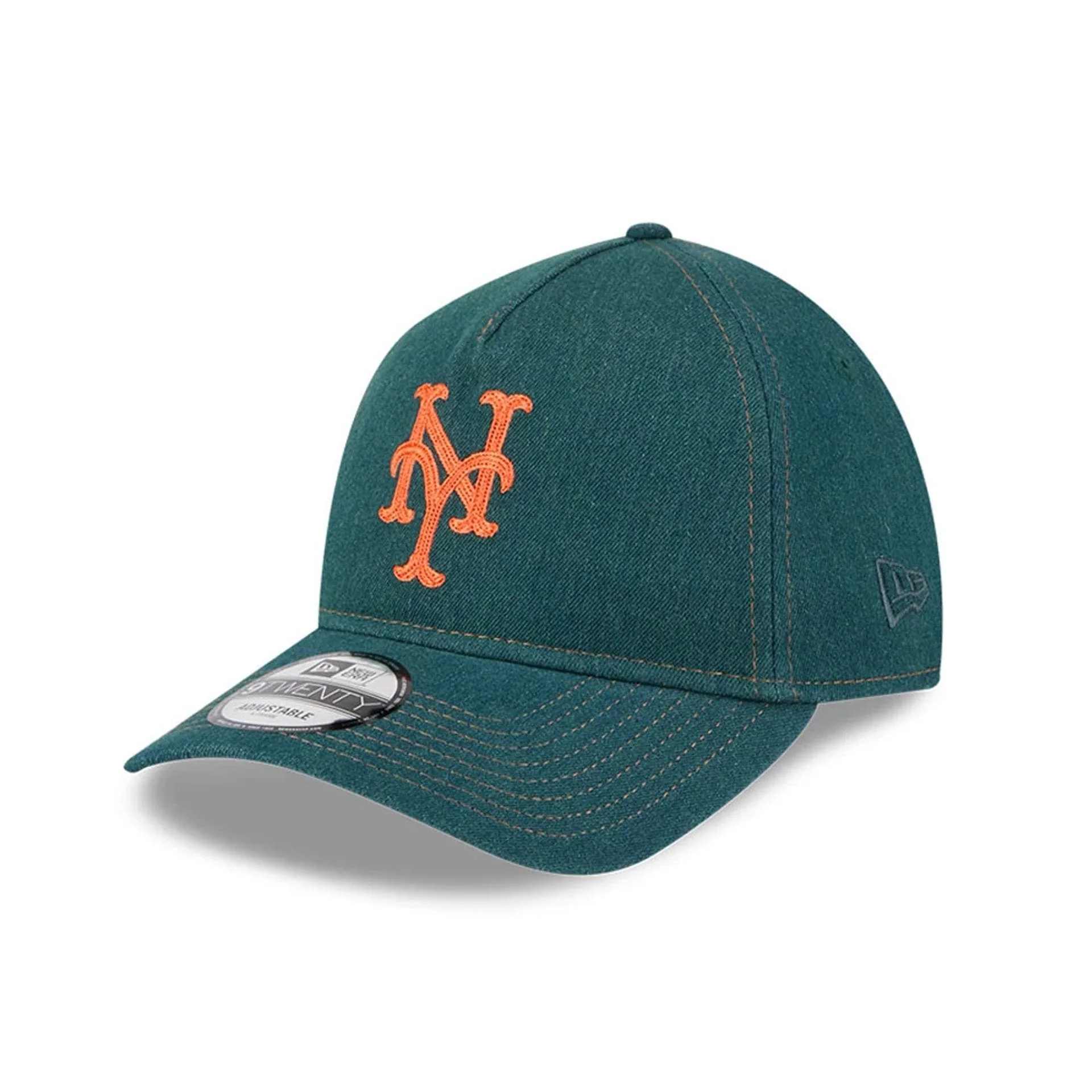 New York Mets MLB Forest Denim Green 9TWENTY A-Frame Adjustable Cap