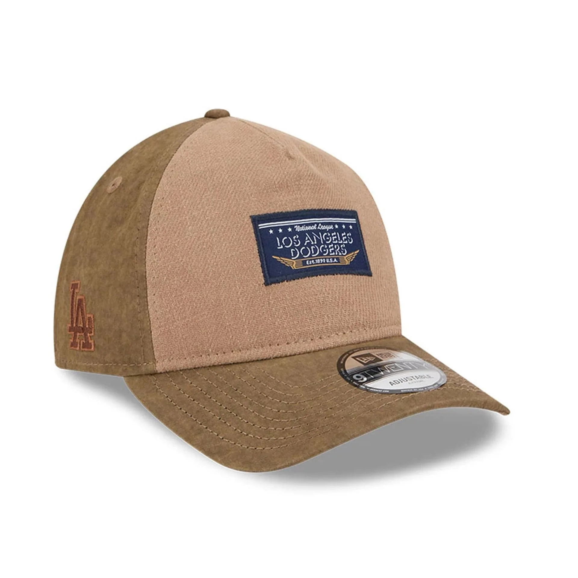 LA Dodgers MLB Utility Linen Open Brown 9TWENTY A-Frame Adjustable Cap
