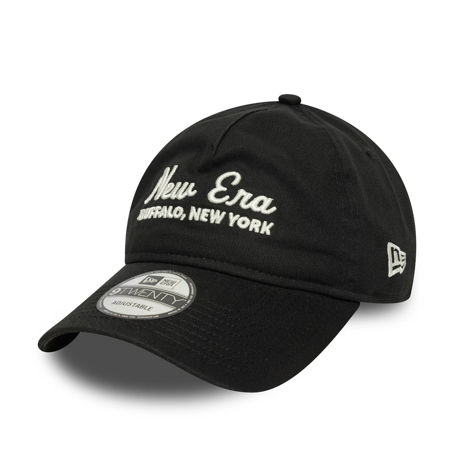 New Era Script Black 9TWENTY A-Frame Adjustable Cap