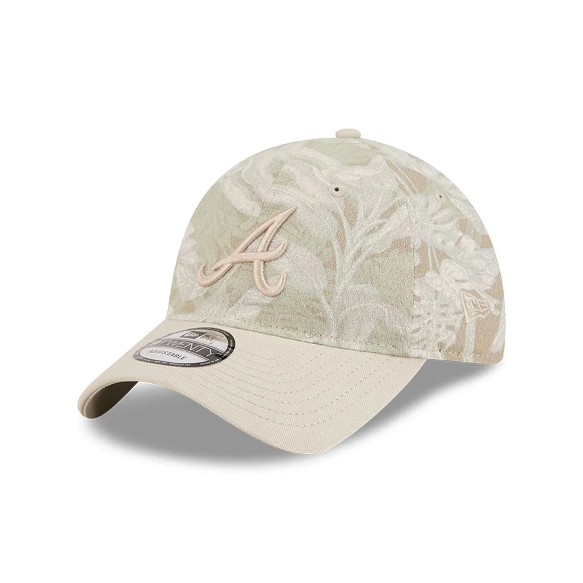 Atlanta Braves MLB Leafy Palm Light Beige 9TWENTY Adjustable Cap