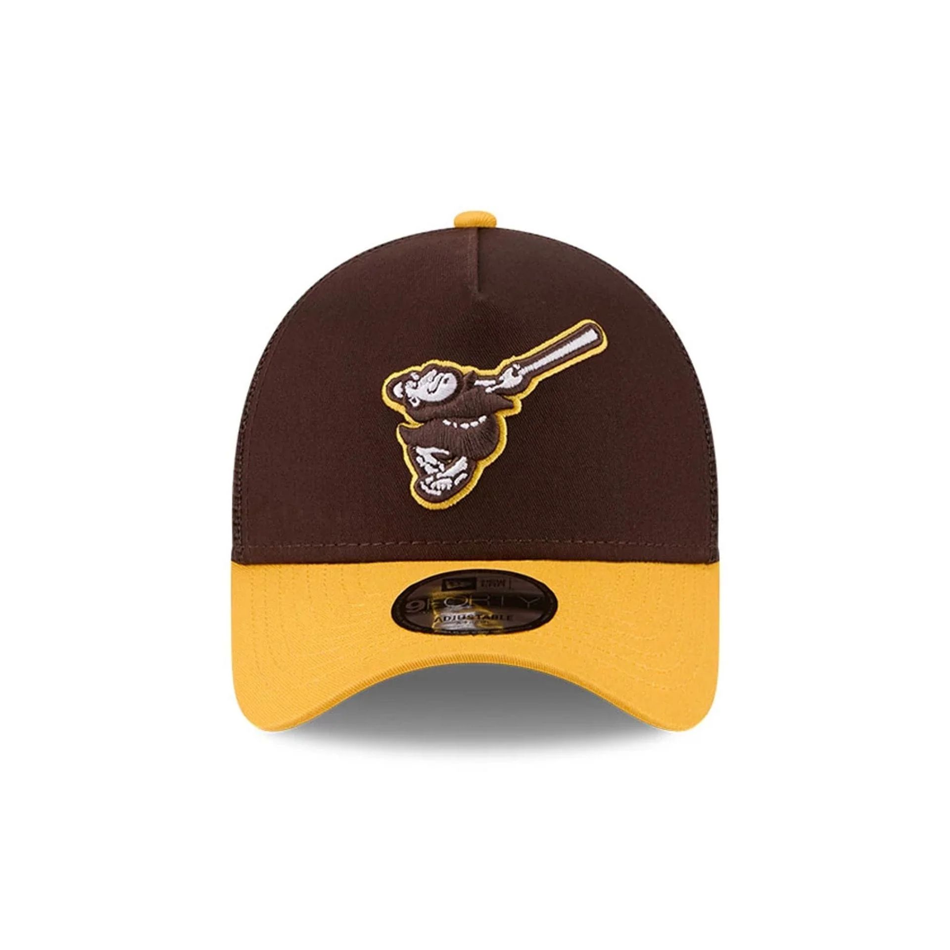 Padres MLB X Anchorman Whammy Dark Brown 9FORTY A-Frame Trucker Adjustable Cap