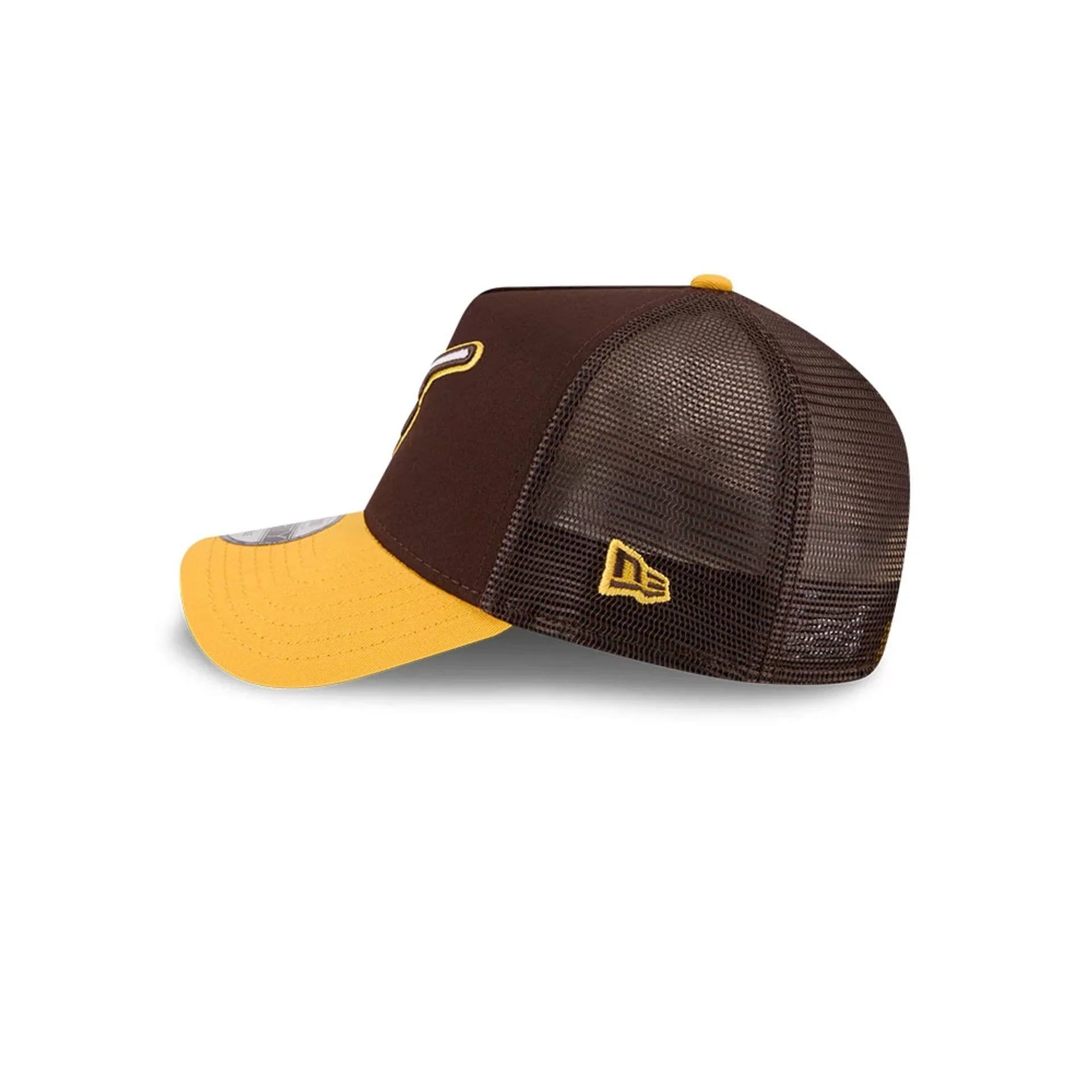 Padres MLB X Anchorman Whammy Dark Brown 9FORTY A-Frame Trucker Adjustable Cap