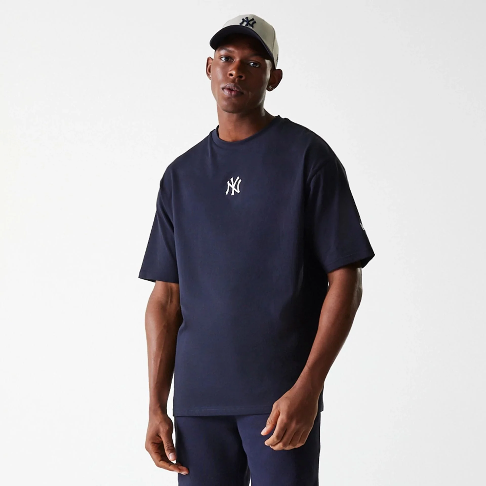 New York Yankees MLB League Essential Navy Oversized T-Shirt