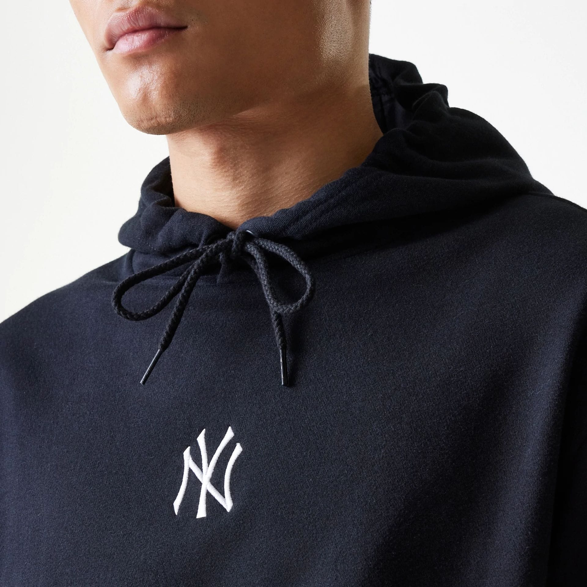 New York Yankees MLB League Essential Midi French Terry Black Oversized Pullover Hoodie