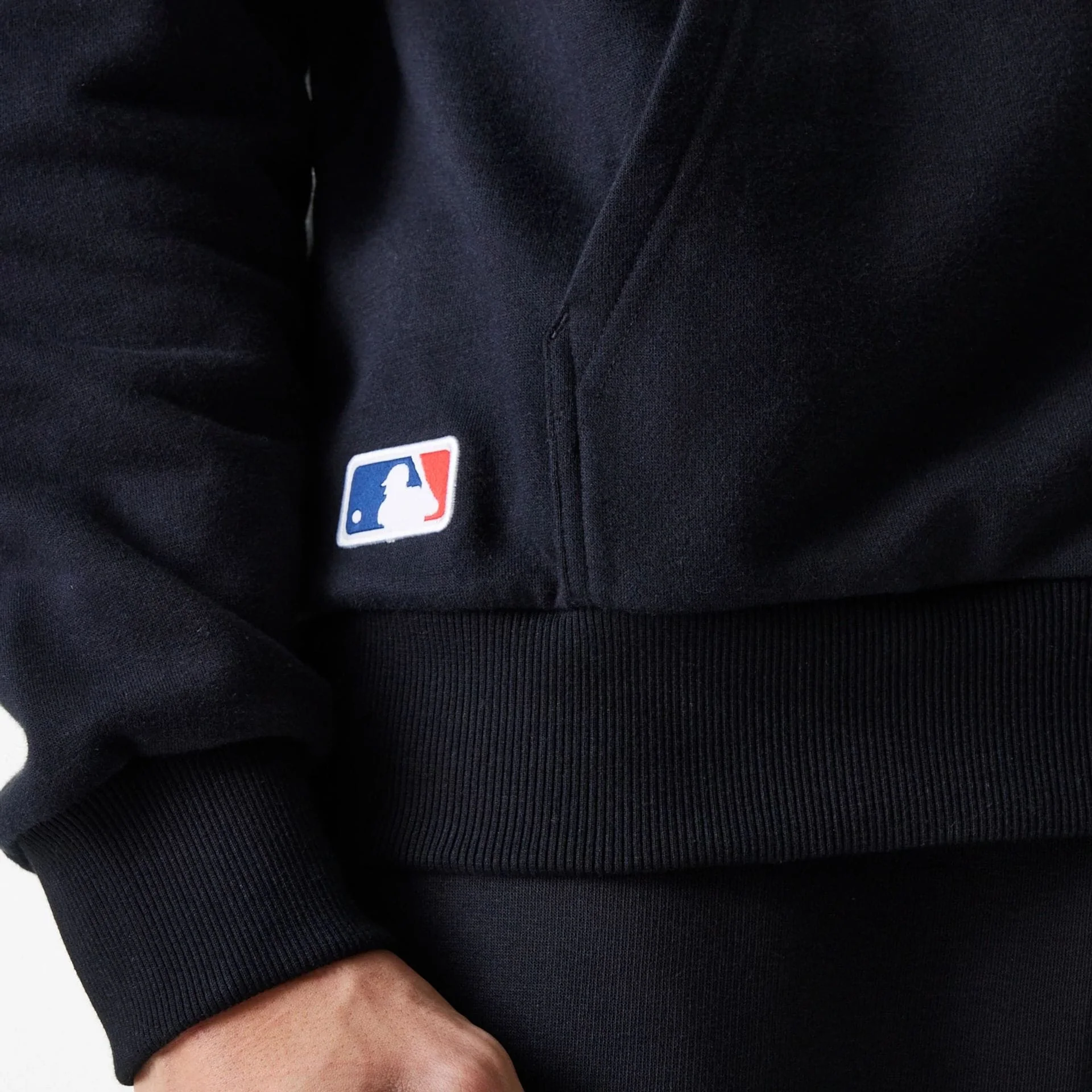 New York Yankees MLB League Essential Midi French Terry Black Oversized Pullover Hoodie