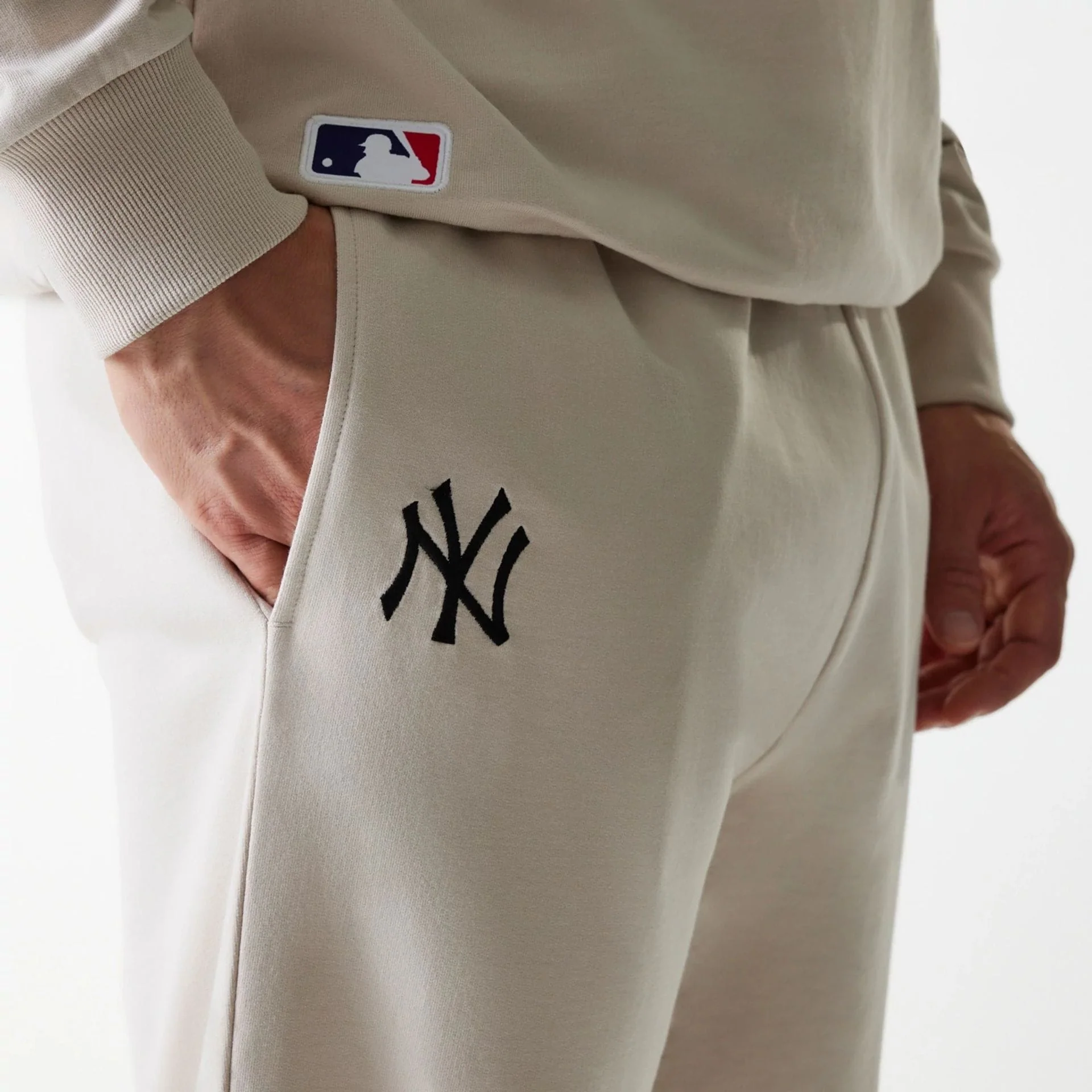 New York Yankees MLB League Essential Midi French Terry Cream Joggers