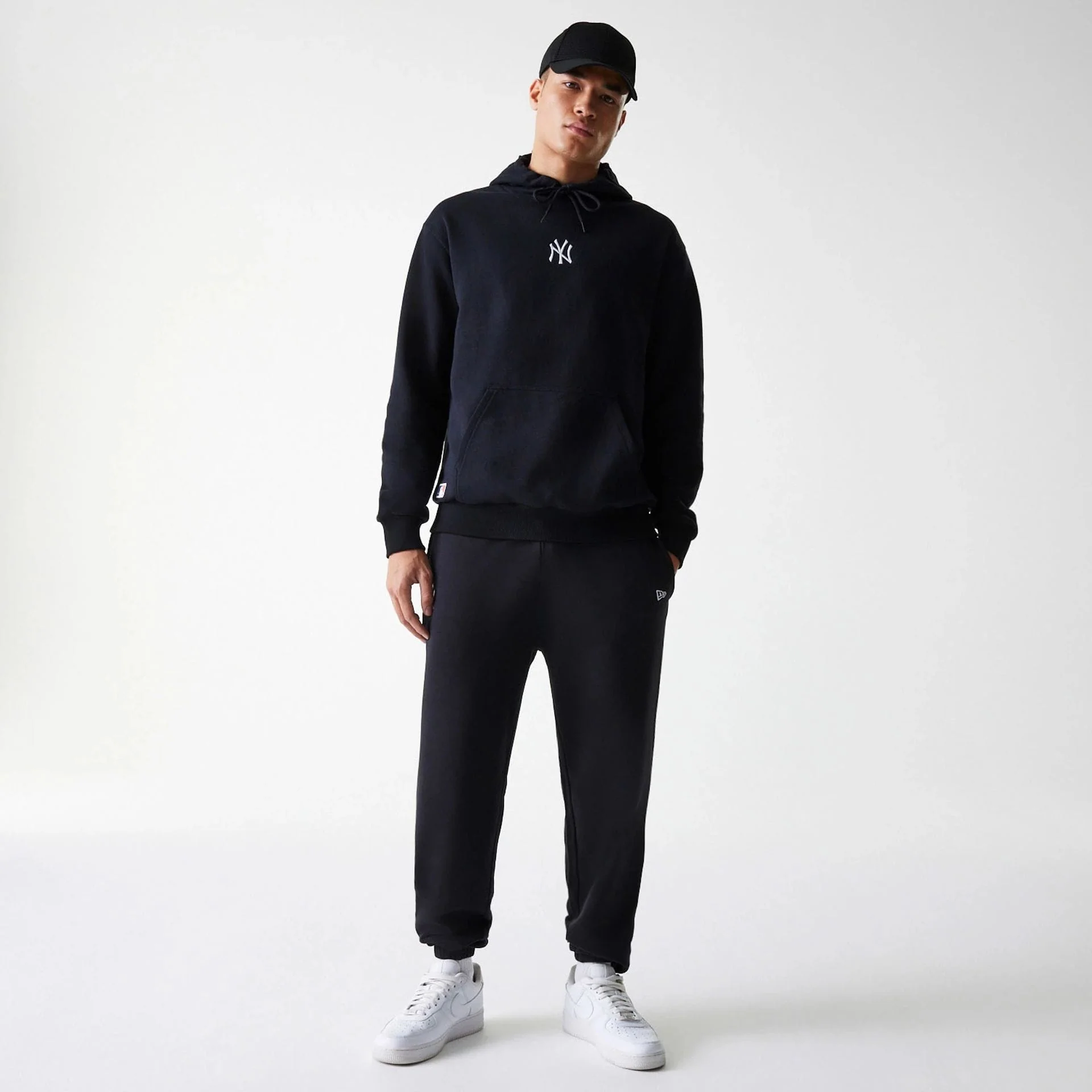 New York Yankees MLB League Essential Black Oversized Pullover Hoodie