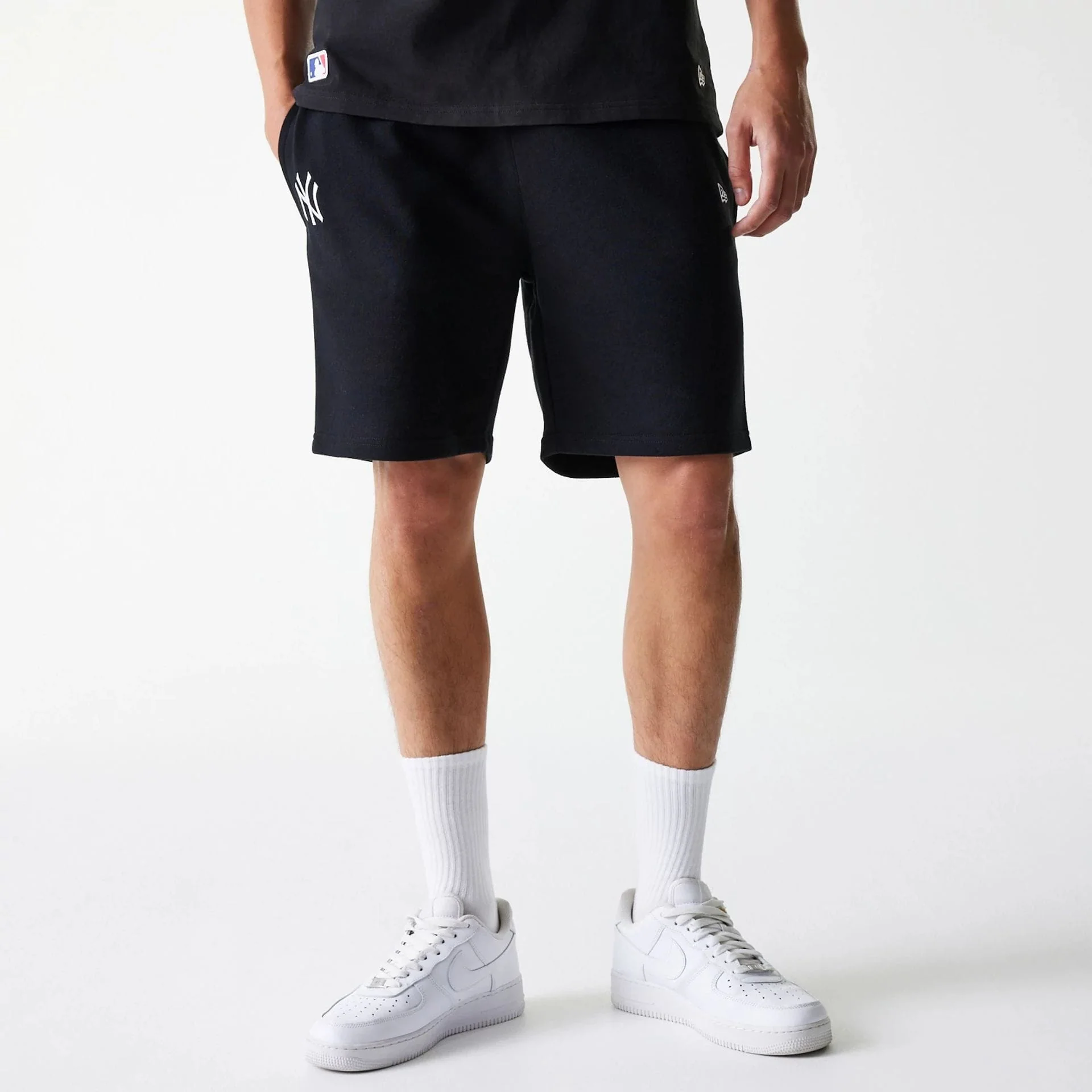 New York Yankees MLB League Essential French Terry Black Shorts
