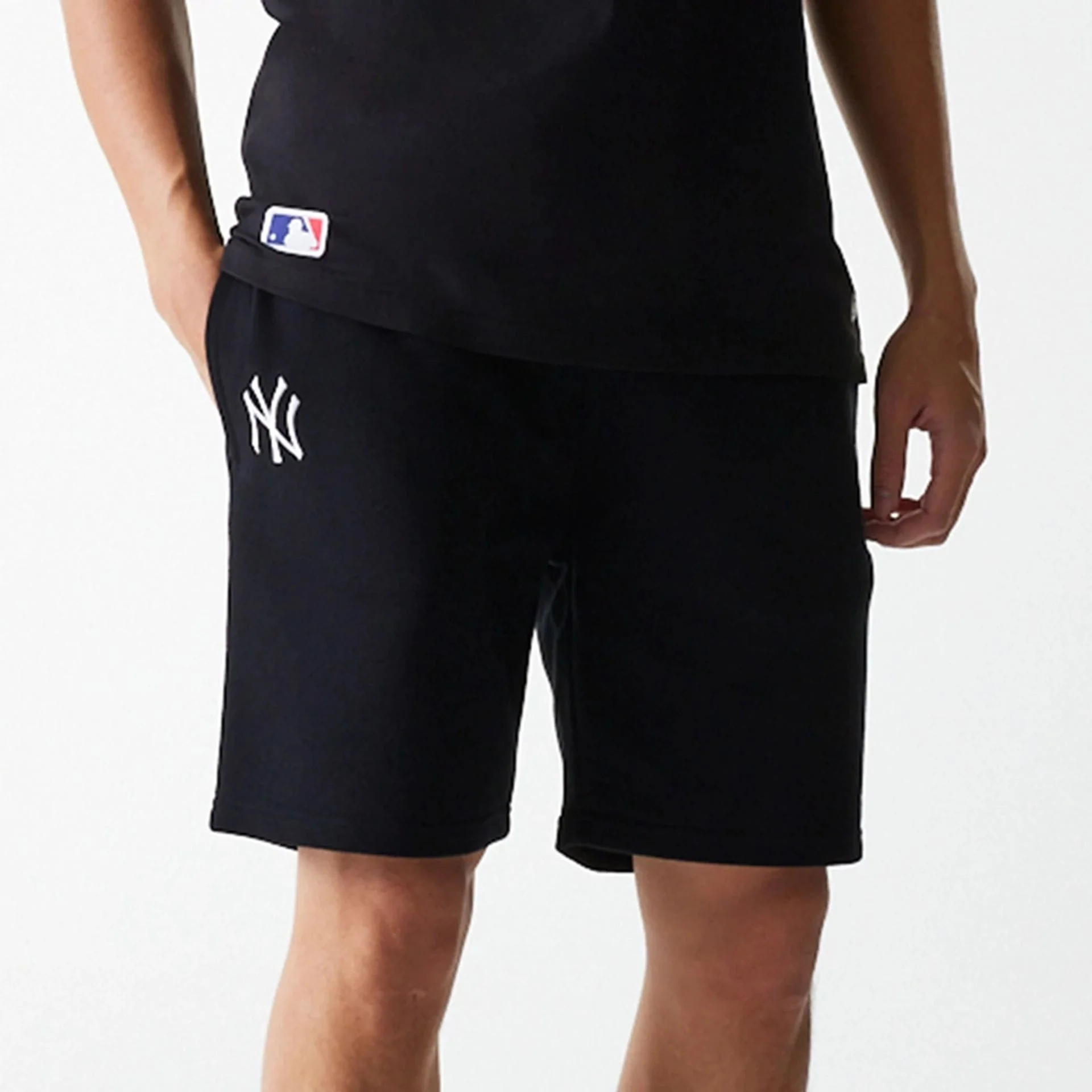 New York Yankees MLB League Essential French Terry Black Shorts