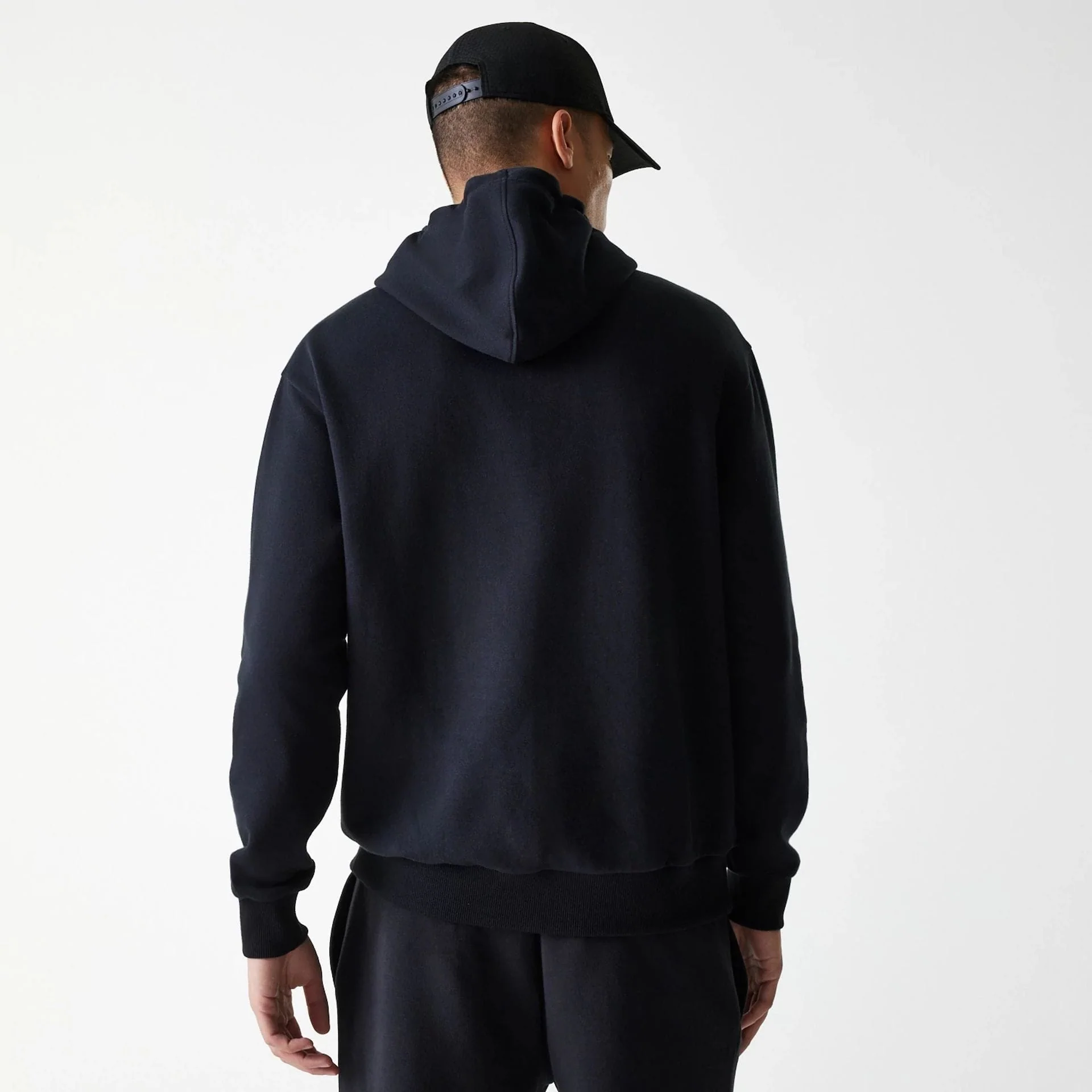 New York Yankees MLB League Essential Midi French Terry Black Oversized Pullover Hoodie