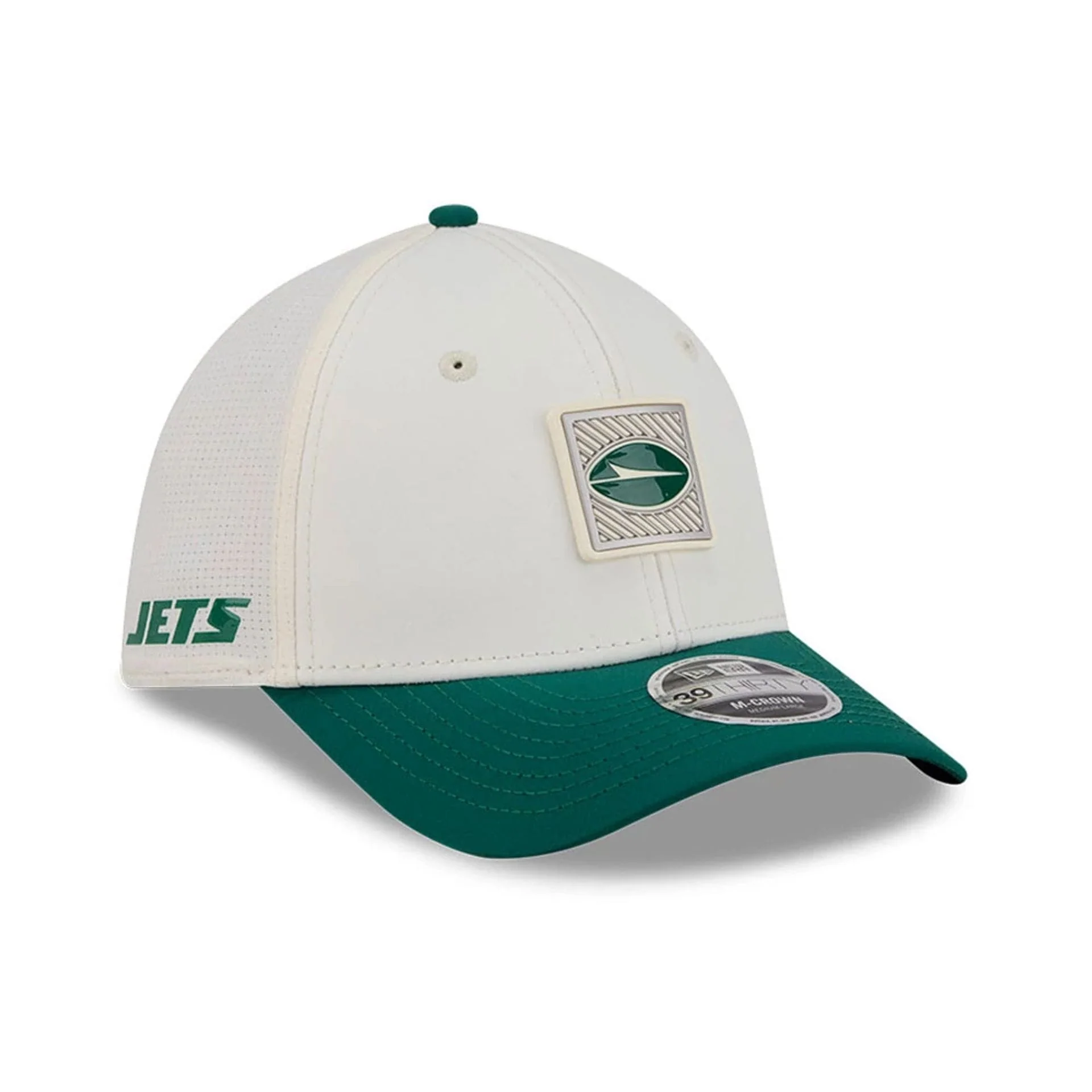 New York Jets NFL Training 2026 White 39THIRTY M-Crown Stretch Fit Cap