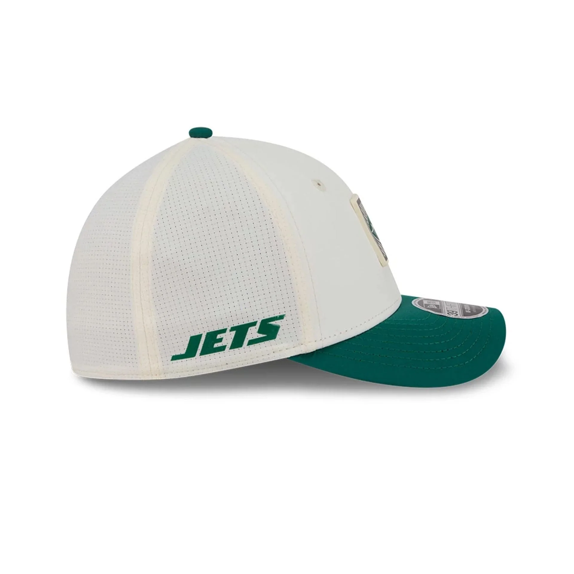 New York Jets NFL Training 2026 White 39THIRTY M-Crown Stretch Fit Cap