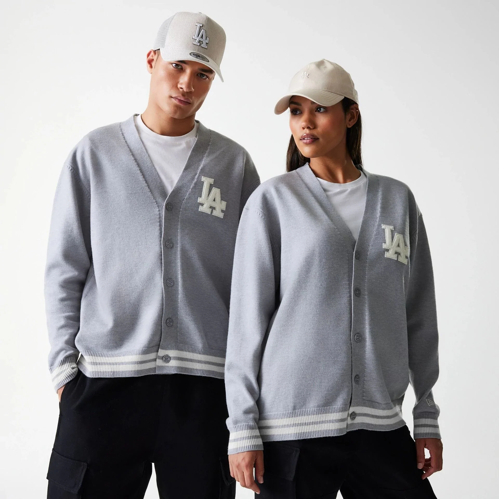 LA Dodgers MLB Knit Grey Cardigan